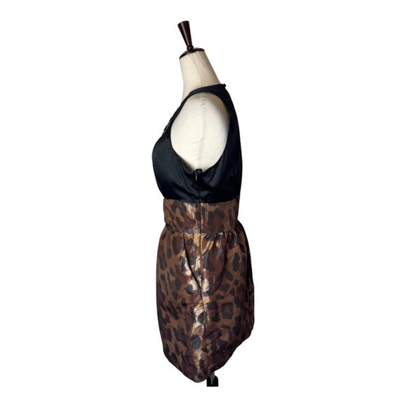 Alexia Admor Dress Women Medium Black Brown Leopard Print‎ Jeweled Cocktail NWT - Picture 4 of 11
